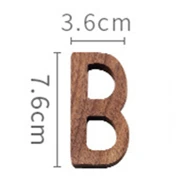 Black Walnut Wall English Alphabet Numbers Combination House Cafe Bar DIY Adhesive Wooden Decoration Letters Numbes B
