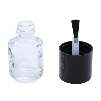 

15pcs 5ml Transparent Nail Polish Bottle Mini Black Cap Glass Bottle Storage Container Subpackaging Bottle for Home Women