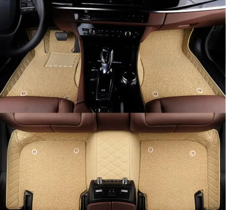 Авто коврики для Audi A5 S5 RS5 2008- ноги ковры Шаг Коврик высокое качество вышивка кожа провода катушки 2 слоя - Название цвета: beige