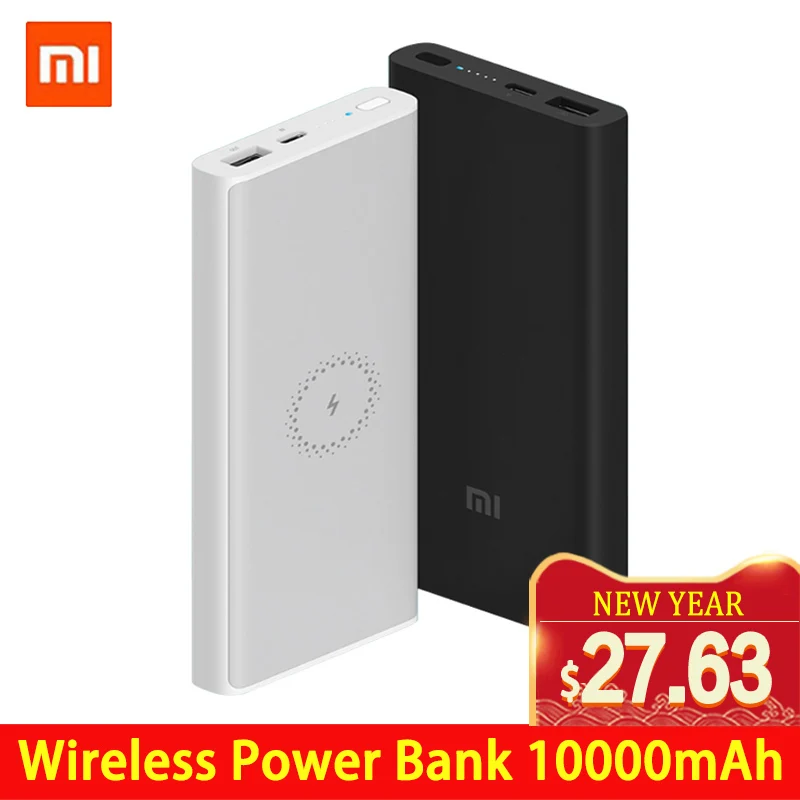 $26.98 Xiaomi Wireless Power Bank mAh Qi Fast Wireless Charger USB Type C Mi Powerbank PLM11ZM Porta