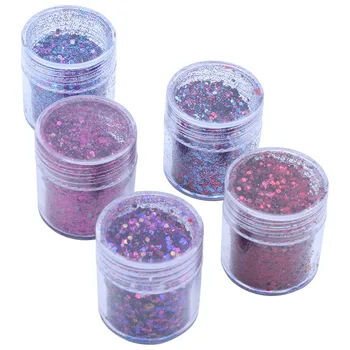 

5 bottle Glitter Eye Shadow Nail Art Face Body Tatto Powder