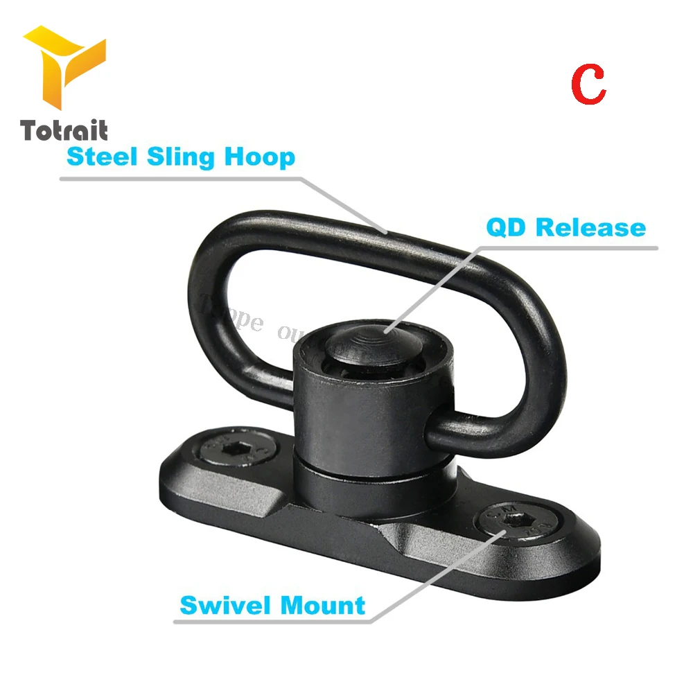 M-lok Sling Swivel Stud Mount Adapter For M Lok Rail Quick Release QD Sling Swivel Adapter Rail Mount Tools Kit Gun Accessories