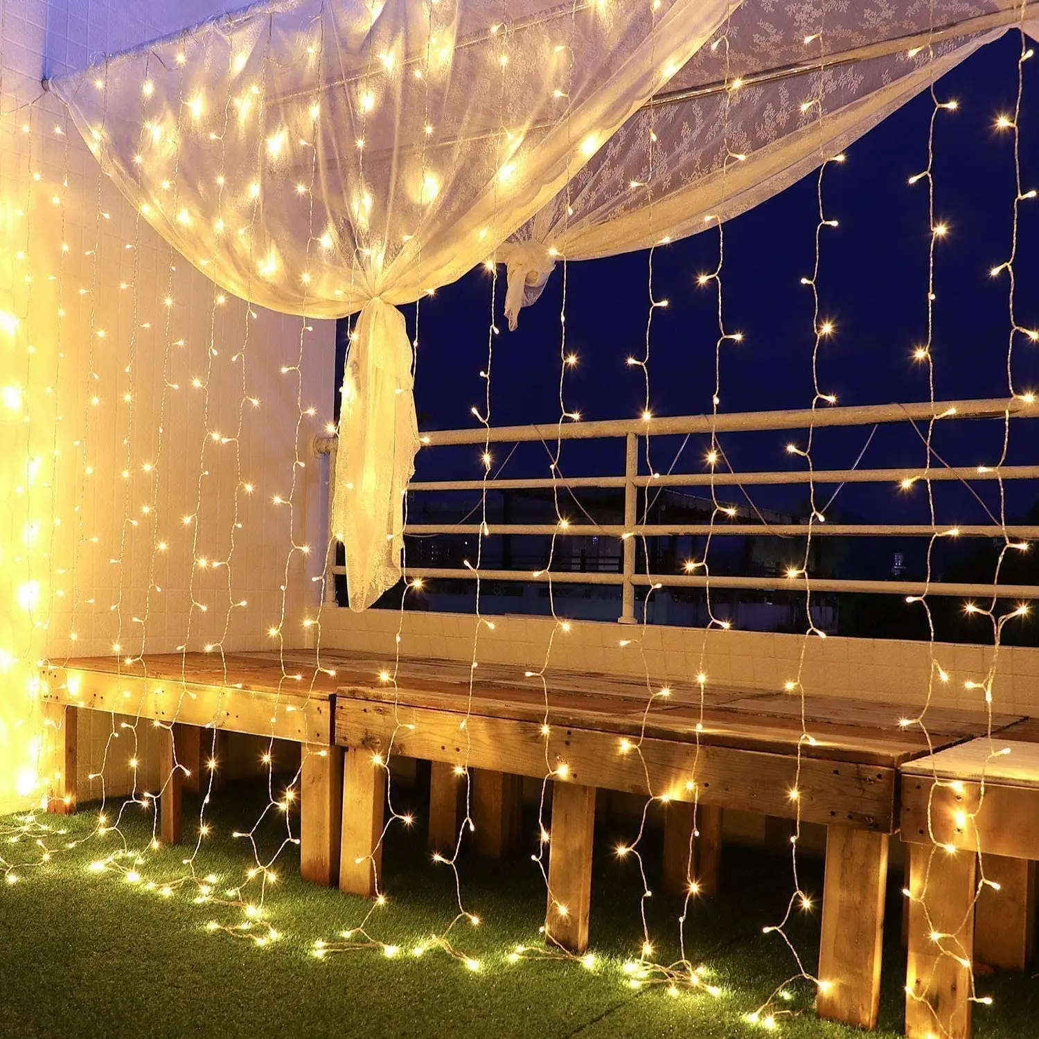 3m x led curtain light 300 fairy string icicle lights for bedroom holiday online | Дом и сад