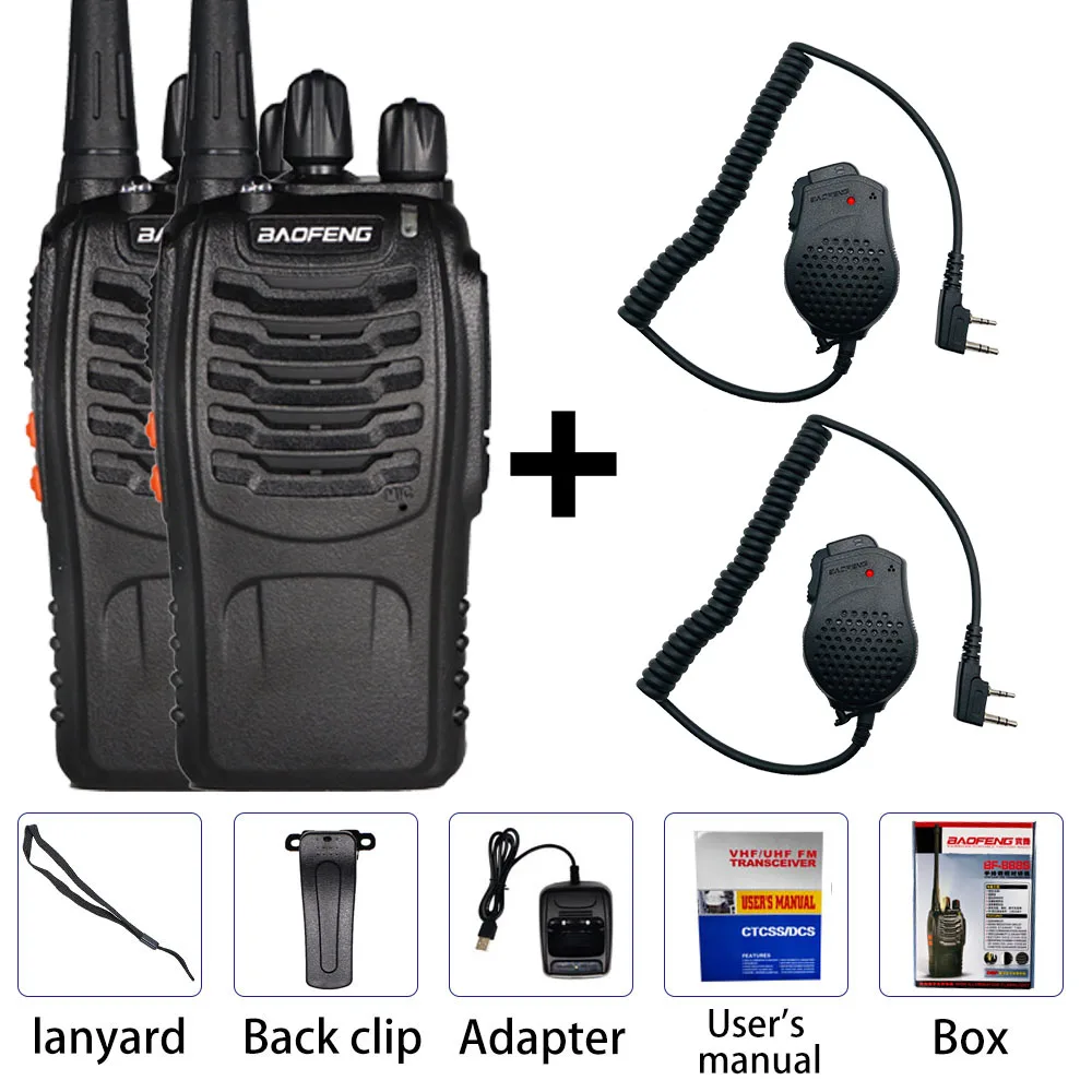 Microphone 2 шт Baofeng BF-888S Walkie Talkie BF888s двухстороннее радио 5 Вт UHF 400-470 МГц Comunicador передатчик приемопередатчик 1-5 км Диапазон разговора - Цвет: Microphone
