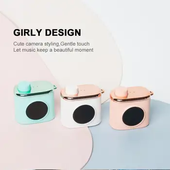 

2020 New Fashion Three Color Retro Camera Cute Large Capacity Wireless Bluetooth Speaker Creative Portable Mini Subwoofer Gift