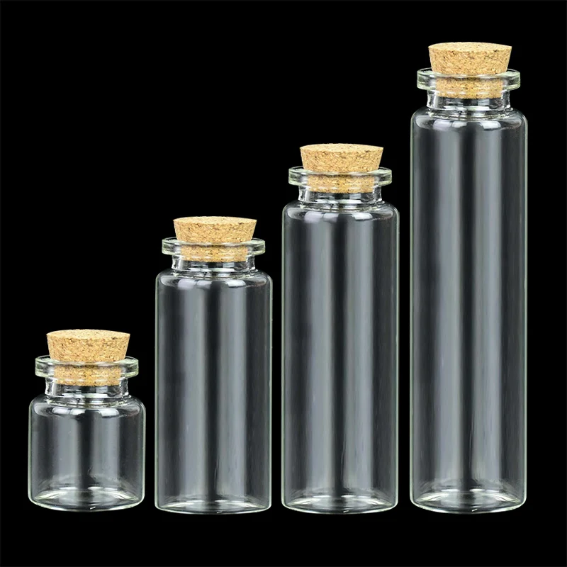 Christmas Wish Bottles Mini Glass Drifting Wish Bottle Cork For Wedding Birthday Party Gift DIY Vial Pendant Glass Bottles Mini Glass Bottles 5Pcs