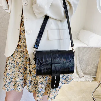 

Alligator Pattern Women Handbag PU Leather Small Flap Underarm Shoulder Bags Solid Female Daily Fashion Travel Totes Purse