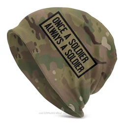 Camo Camouflage Army Beanie Hats Always A Soldier Pure Knitting Hat Bonnet Hipster Skullies Beanies Caps Men Women's Earmuffs