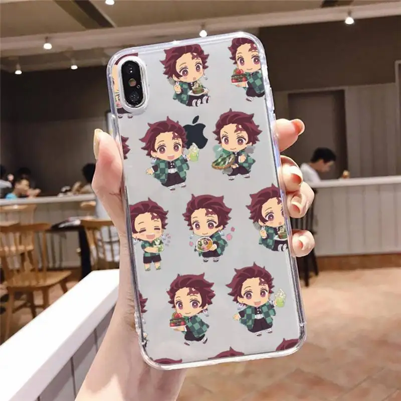 Kamado Nezuko Kimetsu No Yaiba Demon Slayer Phone Case Transparent For iphone se 6 6s 7 8 11 12 13 plus mini x xs xr pro max