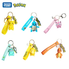 Llavero auténtico de Pokémon, figura de acción de Pikachu, Pokémon, ardilla, psicopato, mochila con colgantes, modelo de coche