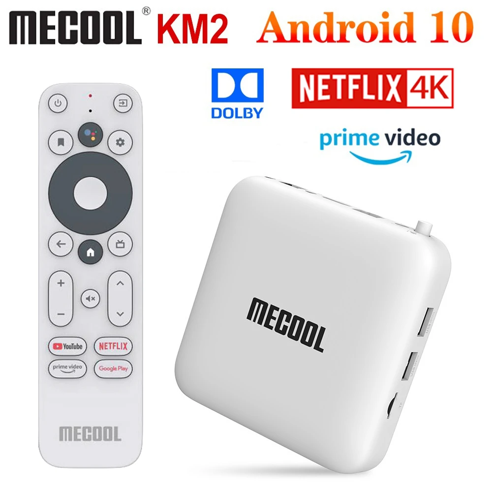 MECOOL KM3 ATV Google Certified TV Box Android 10 4GB 64GB Amlogic S905X2 9.0 KM9 Pro 4GB 32GB KM2 2GB 8GB 4K Dual Wifi Top Box