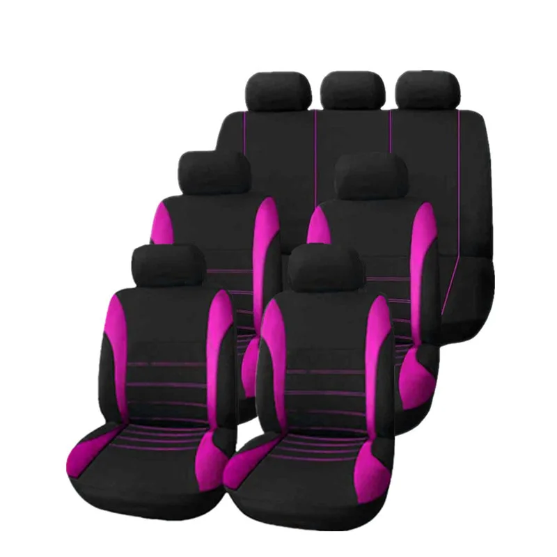 Хаки Три ряда 7 Seaters набор Плоских тканевых чехлов для автомобильных сидений многоцветные Защитные чехлы для автомобильных сидений подходят для большинства автомобилей авто внедорожник фургон грузовик фургон - Название цвета: Хаки