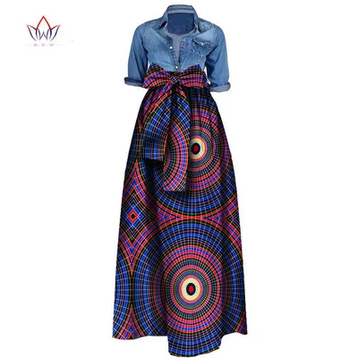 Африканская восковая ткань бюст юбка одежда хлопок Дашики принт Женская летняя африканская бюст юбка - Цвет: 13