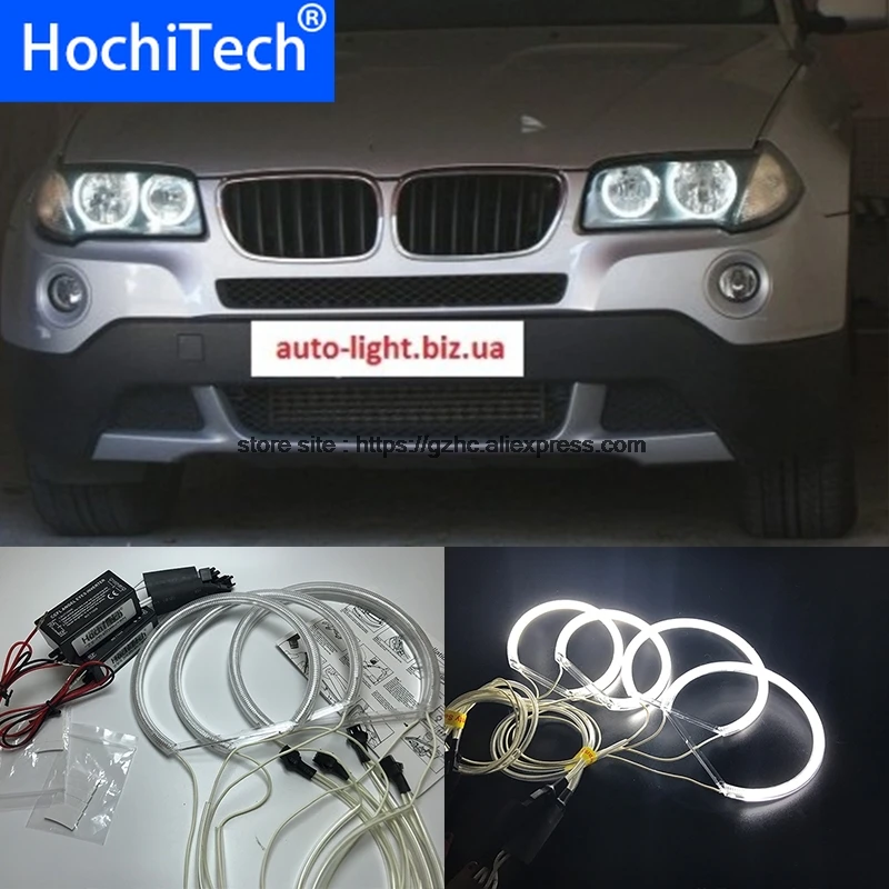 HochiTech для BMW E83 X3 2003-2010 ультра яркий дневной свет DRL CCFL ангельские глазки демон глаза комплект Теплый Белый Halo Кольцо