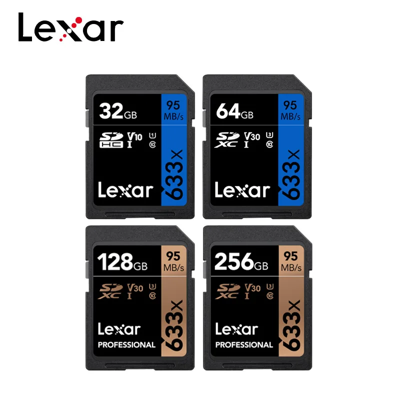 Lexar memory card Original sd card 32gb U1 SDHC 64gb 128gb 256gb U3 SDXC High Speed Max 95MB/s for Digital SLR/HD Camera