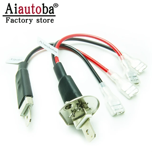 AH1Z01# H1 LED Car Wires Single Conversion Wiring Connector Cable Holder  Adapter For HID Headlight Bulbs Wire Light Inverter - AliExpress