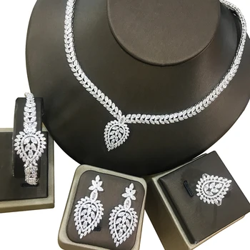 

GODKI 4pcs Bridal Zirconia Full Jewelry Sets For Women Party Luxury Dubai Nigeria CZ Crystal Wedding Jewelry Sets 2020