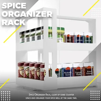 

Kitchen Spice Organizer Rack Multi-Function Rotating Storage Shelf Slide Kitchen Cabinet Cupboard Organizer Kitchen Storage Rack