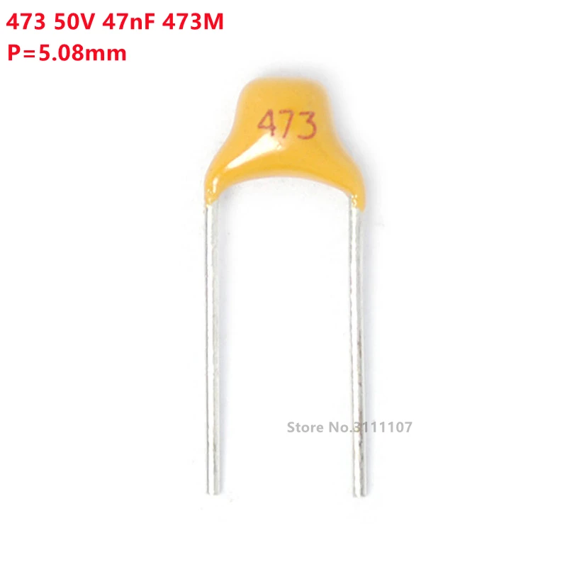 100pcs/lot Multilayer ceramic capacitor 473 50V 47nF 473M P=5.08mm