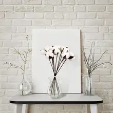 6 шт. сухой цветок Хлопок филиал моделирование искусственный хлопок филиал украшение дома DIY ВЕНОК аксессуар 4x5 см