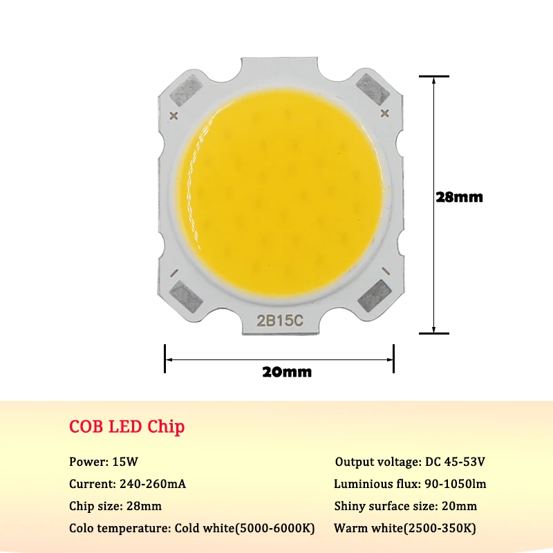 10 шт. 3-15 Вт 280-300 мА 180-200 лм чип светодиодный s COB светодиодный чипы для DIY светодиодный прожектор