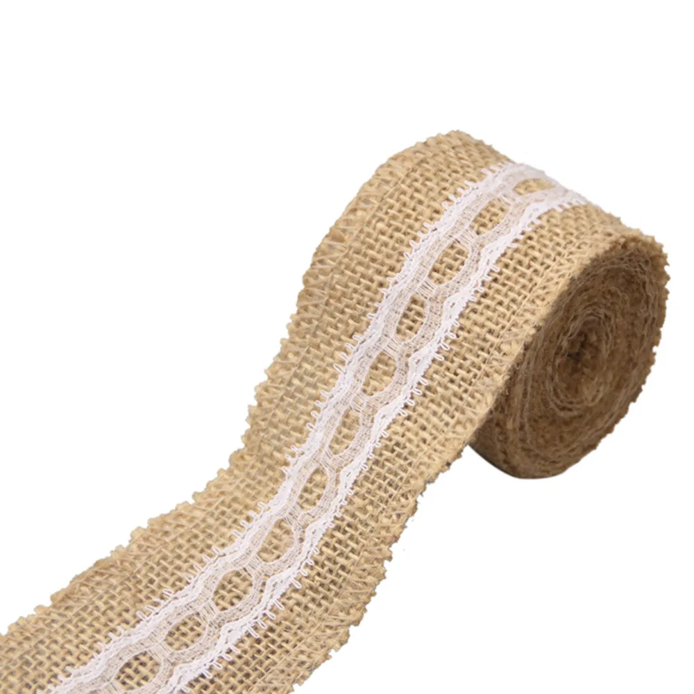 Beige B Ручной работы DIY свадебное рождественское кружево Мешковина в рулоне кружево пеньковая веревка украшение ремесло Мульти Стиль вьющиеся кружева лента# YL10 - Цвет: Beige B