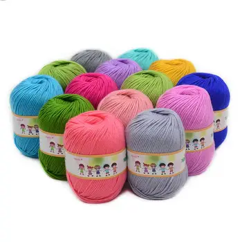 

10pcs Hot Sale Multi Color Cotton Silk Knitting Yarn Soft Warm Baby Yarn for Hand Knitting Supplies 500g/lot