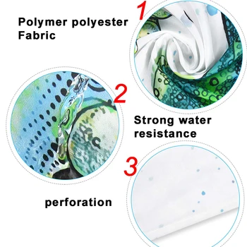 

3/4PCS Octopus Bathroom Shower Curtain Waterproof Bath Mat Lid Toilet Cover Environmental Protection, Non-toxic