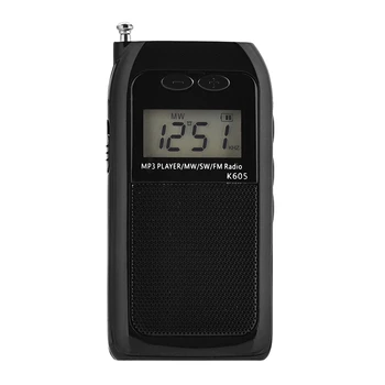 

HOT-Mini Radio Fm Am Sw Mw Digital Tuning Radio Receiver Mp3 Music Player Charging Radio (500MAh)