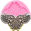 3D Mirror Image Medallion Frame Silicone Molds Baroque Relief Flower Fondant Cake Decorating Tools Jewelry Candy Chocolate Mould ► Photo 1/6