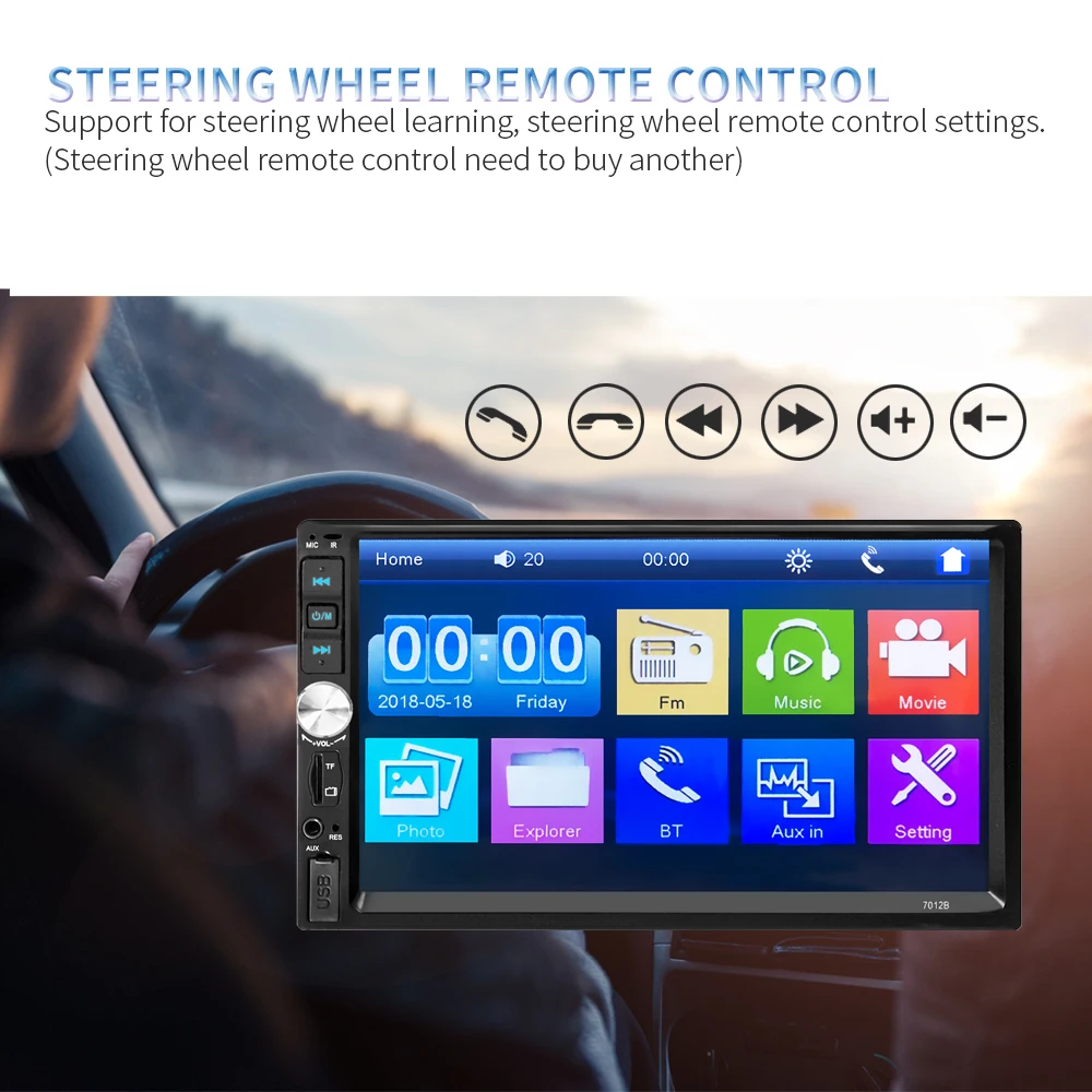2 din автомобильное радио Coche рекордер Bluetooth 2din 12v плеер " HD сенсорный экран MP3 MP5 Авто аудио стерео TF USB FM Авторадио 7012b