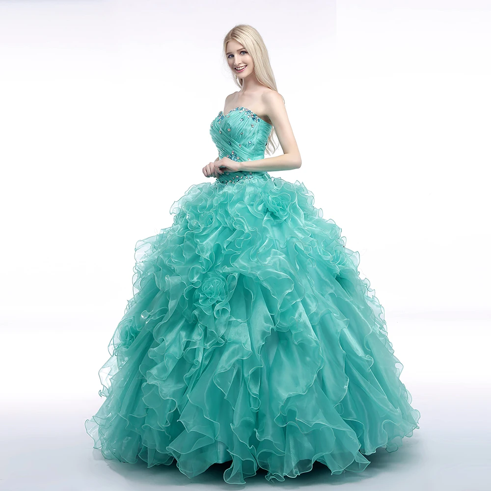 Синие бальные платья Милая органза Vestidos De 15 Anos Сладкие 16 Платья Бальные Выпускные платья с бисером бандажные сзади