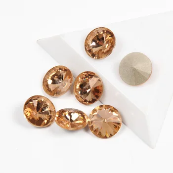 

CTPA3bI 1122 Lt. Peach Rivoli Pointback Fancy Stones DIY Strass Sew On Rhinestones Crystal Glass Beads For Clothing