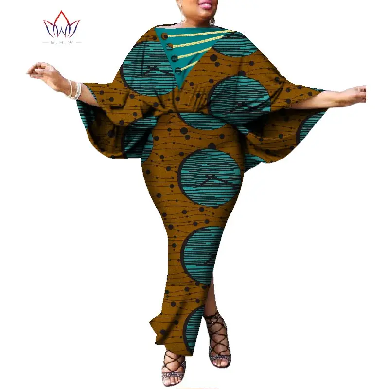 Африканские платья для женщин Bazin Riche, африканская одежда, комплекты из 2 предметов, Дашики, женские комплекты с топом и юбкой WY3369 - Цвет: 7