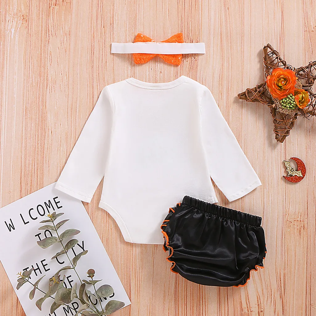 Newborn Infant Baby Girl Boy Romper Shorts First Halloween Outfits Costume Set Soft Cotton Blend Long Sleeve O-neck Baby Clothes