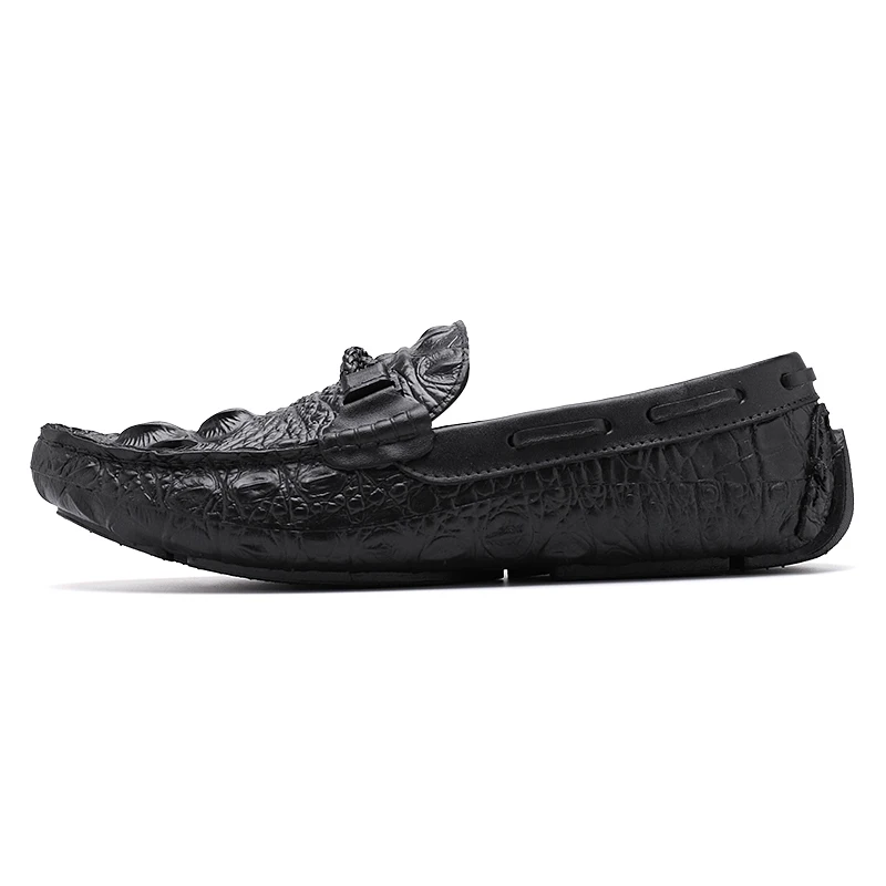 Men Casual Leather Shoes Italian Fashion Snake Skin Loafers designer Male Dress Moccasins Homme Tide Men Peas Shoes Lazy Shoes (2)