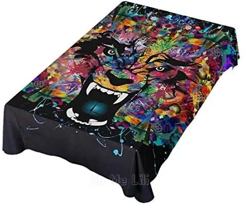 

Angry Wolf Tablecloth Anti Wrinkle Table Covers Restaurant Kitchen Party
