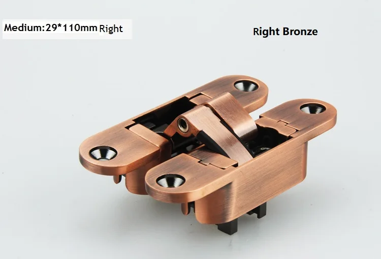 Medium Red Bronze R 2 шт/лот 3D Регулировка Mortised цинк невидимый скрытый стык шарнир деревянная дверь-гармошка красный Broze матовый черный жемчуг - Цвет: Medium Red Bronze R