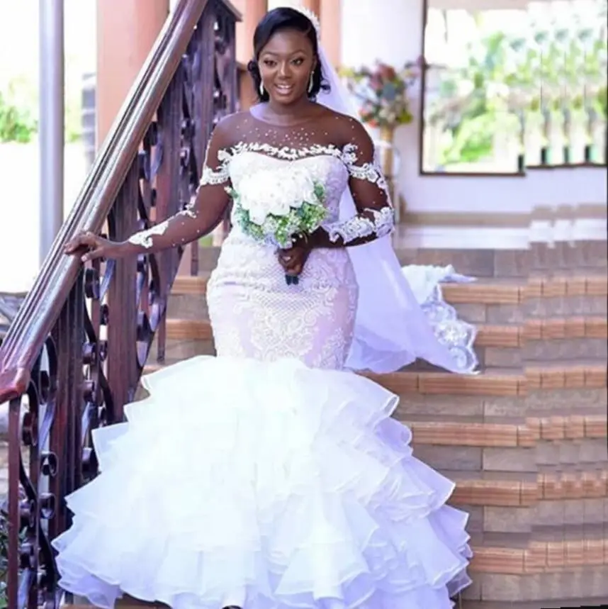 African Mermaid Wedding Dresses Bridal 