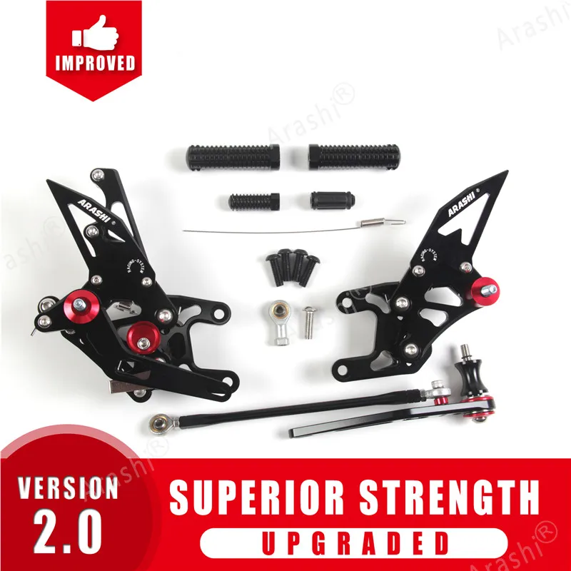 CBR1000RR 2008-2011 ЧПУ Регулируемая подножка Rearsets для HONDA CBR1000 RR 2009 2010 11 10 09 08 1000RR Алюминий серебро - Цвет: Black