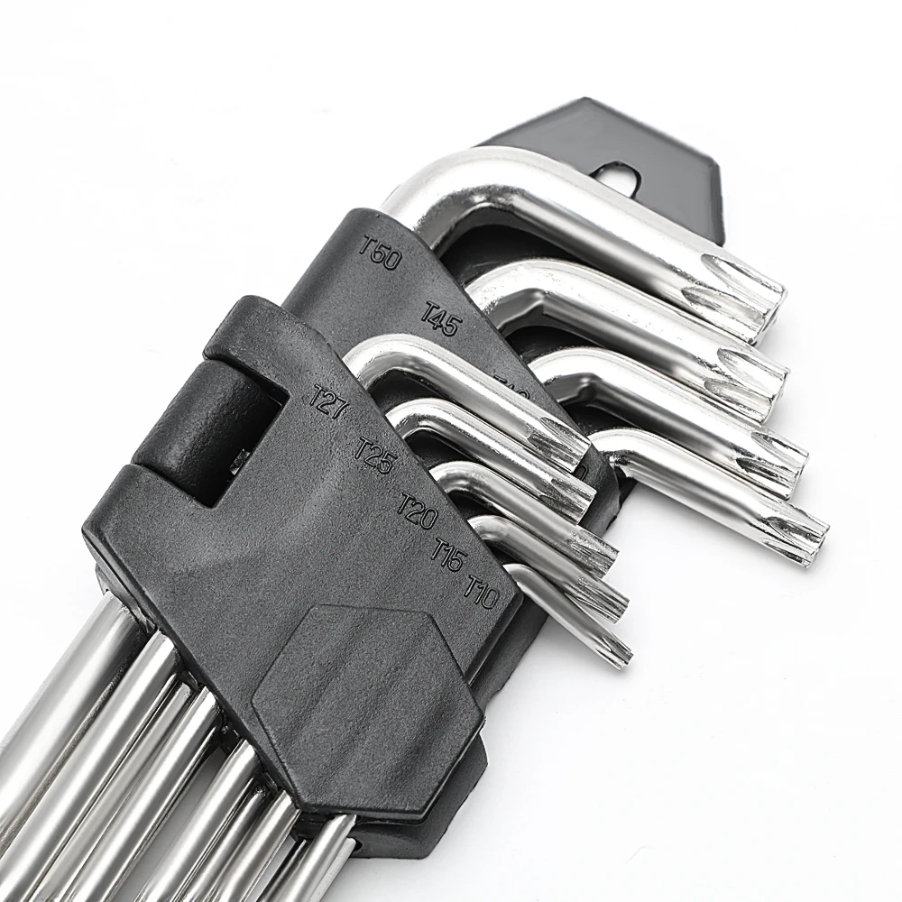 NICEYARD ручной инструмент ключ Torx Бит ключ, дюймовый стандарт L-shape форме, благодаря чему создается ощущение невесомости с защитой от вскрытия 9 шт./компл. внутренняя резьба инструмент гаечный ключ