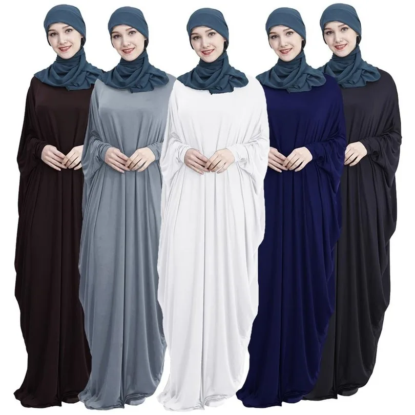 Abaya мусульманское женское длинное платье Jilbab Kaftan рукав летучая мышь Повседневный