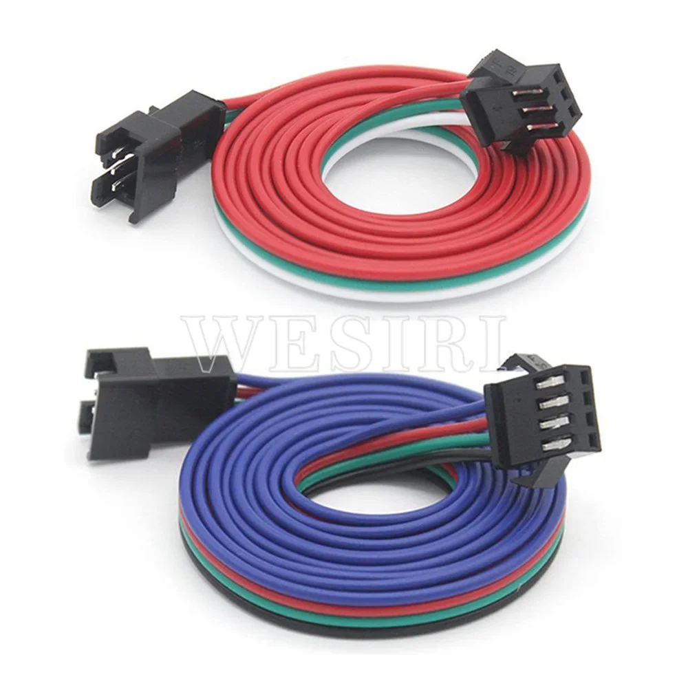 3Pin/4Pin JST SM Мужской Женский штекер светодиодный соединительный кабель с 1 м длиной