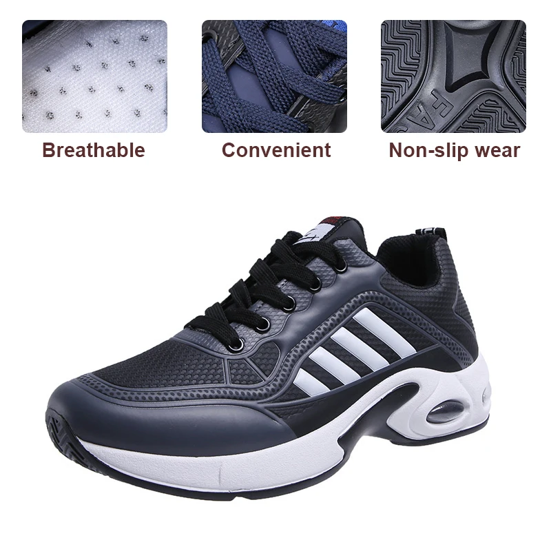 Running Shoes For Men Lightweight Outdoor Sport Shoes Men Air Sole Breathable Training Fitness Shoes Black White Men Footwear