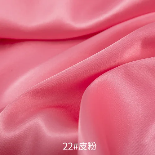 22 Leather Pink Атласная ткань высокого класса, атласная ткань для платья, имитация шелковой ткани, Подарочная коробка, подкладка, ткань из сатина, одноцветная ткань - Цвет: 22 Leather Pink