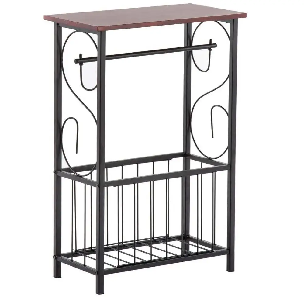 

Tribesigns Multifunctional living room / bedroom / bathroom sofa coffee side table with storage rack magazine rack metal stand