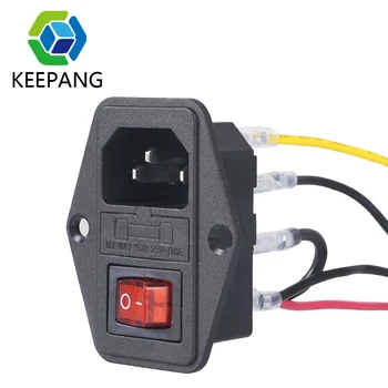 

10A 250V 3D Printer Switch Makerbot Ultimaker 3 in 1 Fuse Power Supply Socket Power Switch Outlet Triple Copper 3D Printer Parts