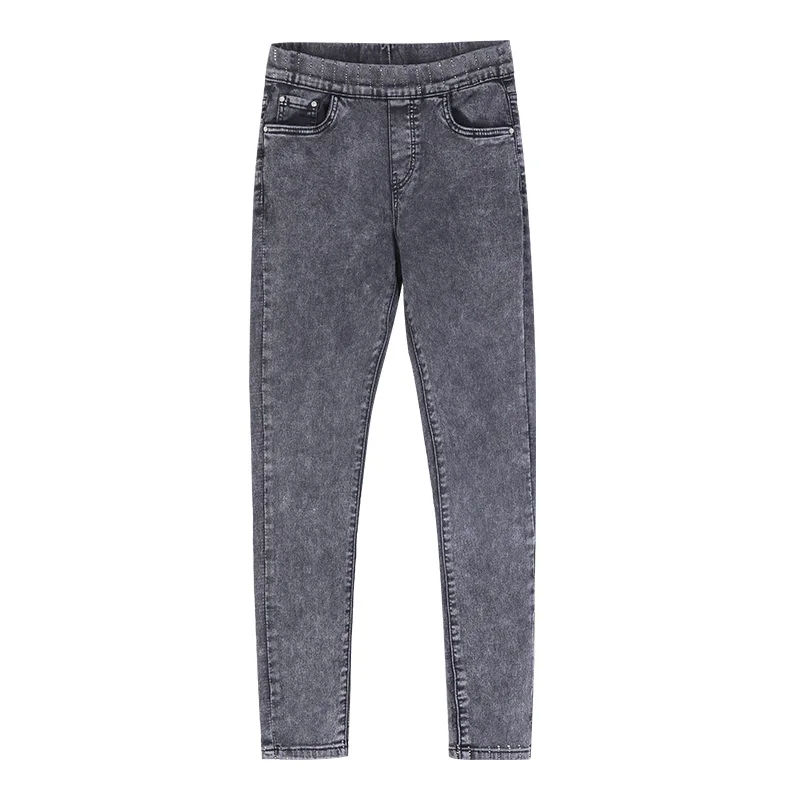 LEIJIJEANS, Модные осенние леггинсы, синие, S 6XL, женские, средняя талия, размера плюс, женские, средняя эластичность, полная длина, брюки, обтягивающие, узкие джинсы