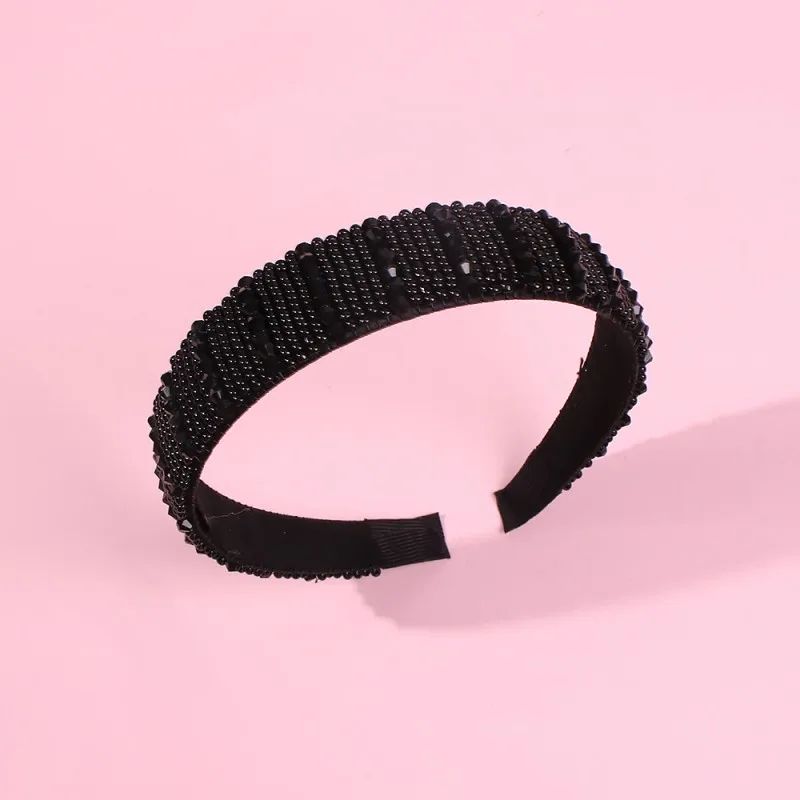 Lalynly роскошный обруч для волос, Высококачественная повязка на голову с кристаллами черного риса, свадебная повязка на голову для женщин, ювелирное изделие F16181