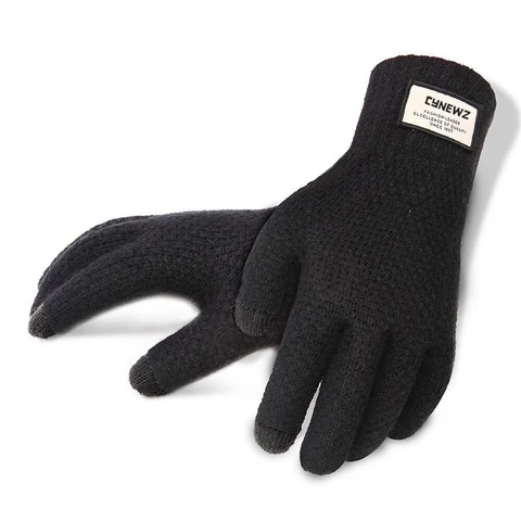 Autumn Men Knitted Gloves Touch Screen High Quality Male Thicken Warm Wool Cashmere Solid Gloves Men Mitten Business